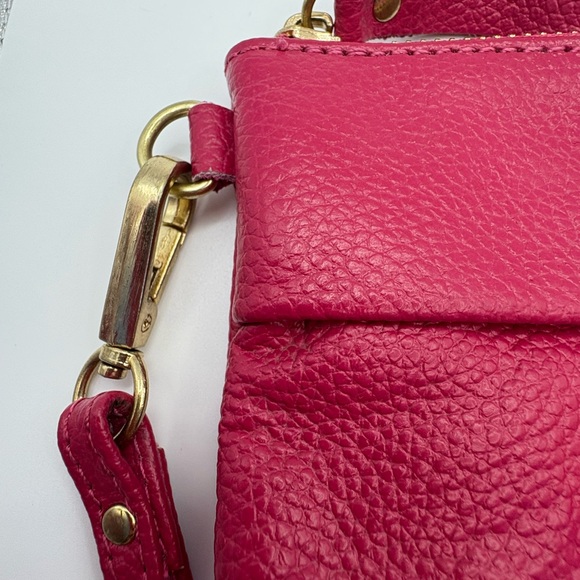 Pink Leather Wristlet Clutch - Picture 3 of 7